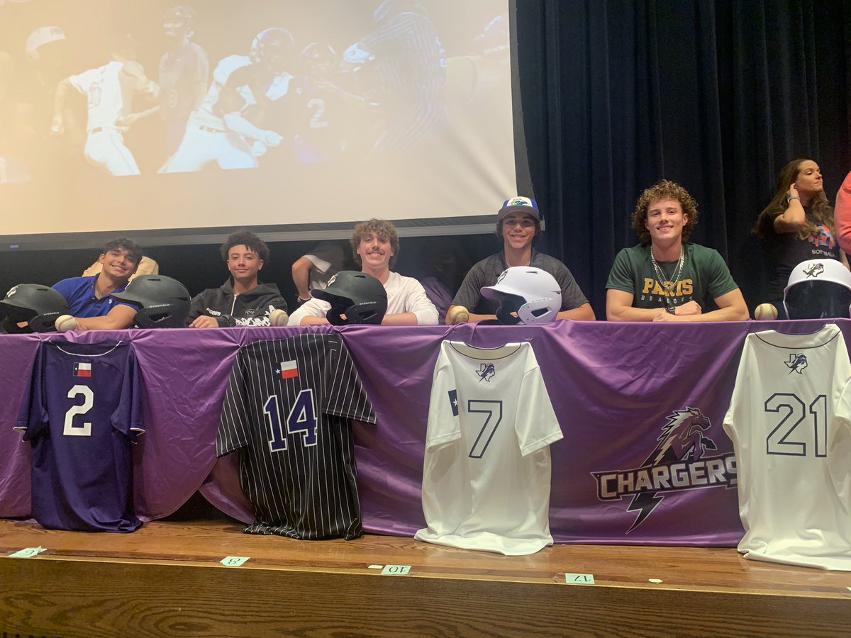 Congrats as these 5 outstanding young men that made it official.  Caven Fuentes Texas Western, Koy Tollefson Paris JC, Matt Macklin UT Permian Basin, Stefano Ramos Angelina JC, and Diesel Clark Coastal Bend College.