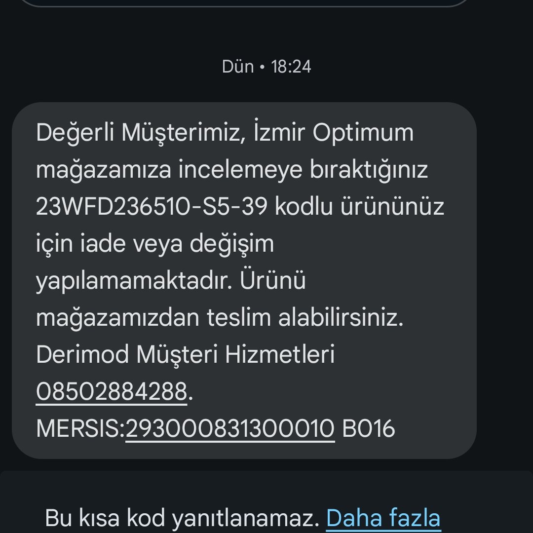 DalarGul's tweet photo. Birde şöyle bir mesaj gelmiş bana @Derimodturkey @DerimodDestek diyorum.. https://t.co/bL6dxXDgY7