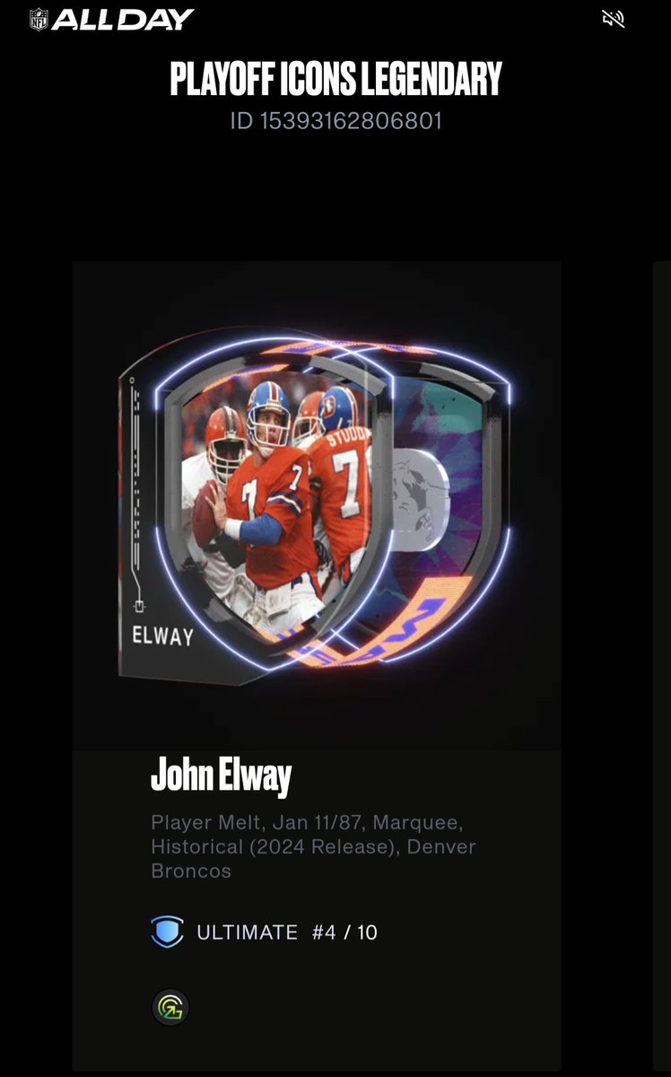 jason3555's tweet photo. Can't wait to watch the big game tomorrow with my new buddy Mr Elway #4/10! Thanks for this moment @NFLALLDAY I don't care who wins tomorrow, we're partying over here!!! #nflallday #otmnft #alldayunlimited #ADU #flowty @flowty_io https://t.co/ipPzCluoQb