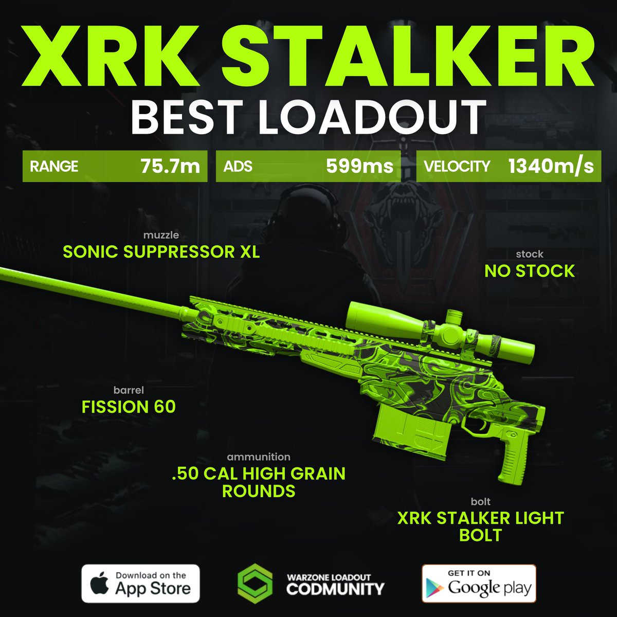 CODMunityGG's tweet photo. 🎯 XRK STALKER | BEST LOADOUTS🎯

The XRK Stalker can now one shot, and here are three builds for you, whether you want to quick scope, hit the max range, or have the best of both worlds!

#Warzone https://t.co/BvIyeNCKgI