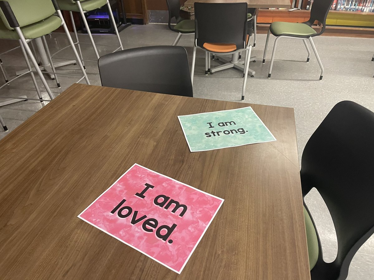librarycreedon's tweet photo. Teaching students about positive affirmations is important to help their mental health. #MentalHealthAwareness #casel #KindnessMatters https://t.co/NLHbfTVY5u