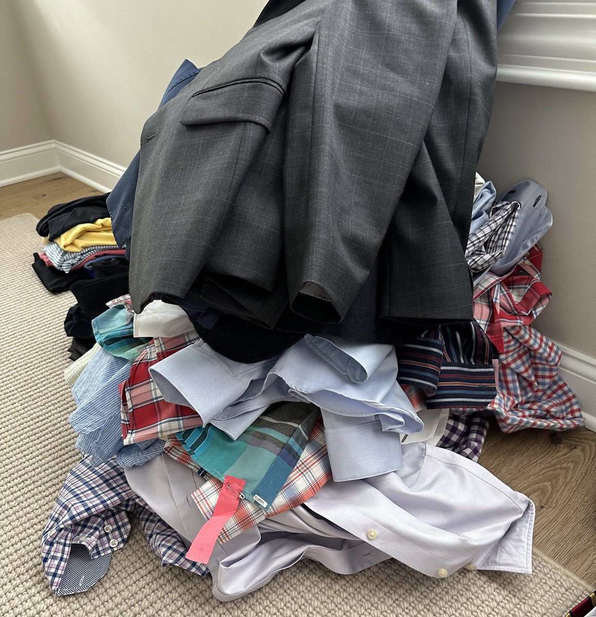 lrnghwtolvmyslf's tweet photo. After a year and a half I finally started cleaning out my late husband’s closet. Except for trying to inhale any remnants of his scent in a few items, I’m super proud of myself for handling it without bad emotions. 😊
#widowlife
#readytoletgo
#hadtogetaBTSreference 😂 https://t.co/4JEt3qCYiP