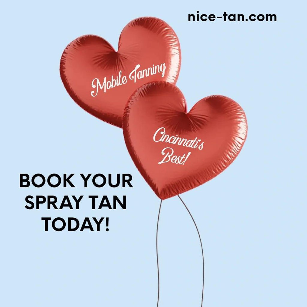 Love your skin this Valentine's Day with a flawless spray tan! Get a natural and bronzed glow that will make hearts skip a beat. Book your appointment now! 💕✨ #ValentinesDaySprayTan #LoveYourSkin #SunlessTanning #MobileTanning #Cincinnati