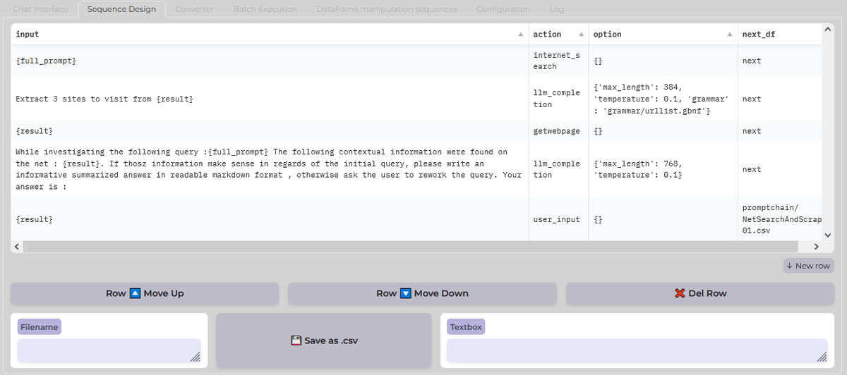 Dbddv01's tweet photo. WIP -  Experimental AI LLM gradio UI chatbot for GGUF  with a twist, enabling anyone to chain prompts piloted by a csv and more... https://t.co/ohTVPGL0V1 @huggingface @Gradio @ggerganov @abetlen @TheBlokeAI @takyon @GrantSlatton https://t.co/WX410cRDx3