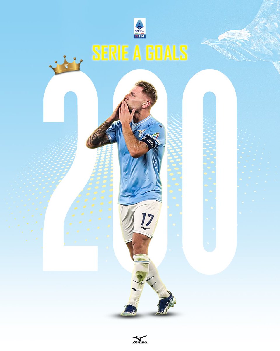 OfficialSSLazio's tweet photo. 49’ | #CagliariLazio 0-2

⚽️⚽️ IL RADDOPPIO DEL RE!!
Sono 200 in Serie A per @ciroimmobile!! 

#CMonEagles 🦅 https://t.co/FzG5x7aIlm