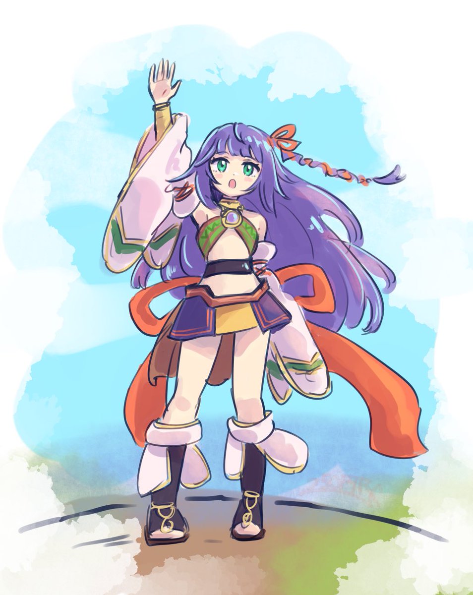 遊戯王「#遊戯王OCG深夜の真剣お絵かき60分一本勝負お題 水属性星杯を戴く巫女 」|250円R（ふぁーばん）のイラスト