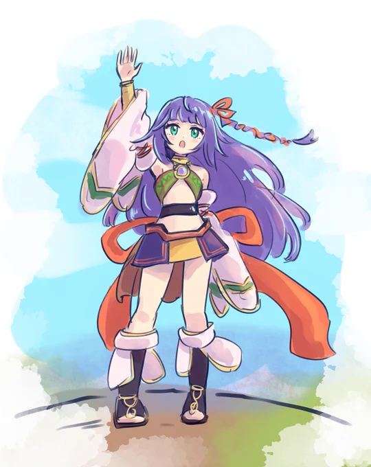 #遊戯王OCG深夜の真剣お絵かき60分一本勝負お題 水属性星杯を戴く巫女 