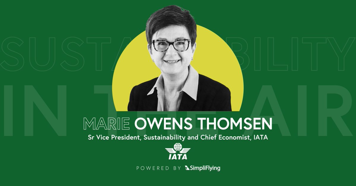 IATA's tweet photo. Listen to this Sustainability in the Air podcast 🎧 around the integration of #sustainability &amp; #economics in #aviation from 🗣️  @IATA's SVP Sustainability &amp; Chief Economist to understand the challenges inherent in the transition to #FlyNetZero.

✈️ https://t.co/K29eDeQdeJ https://t.co/1ux9B6hrC3