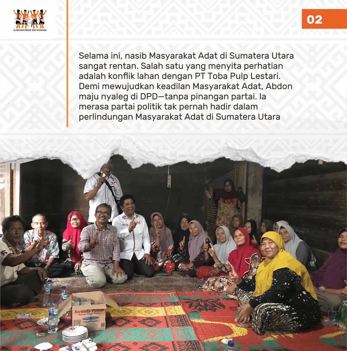RumahAMAN's tweet photo. 14 Februari 2024. Coblos Abdon Nababan! 

Calon anggota DPD RI No.1 untuk Provinsi Sumatera Utara.

#AbdonNababan #DPDRI #SumateraUtara  #UtusanPolitikMasyarakatAdat https://t.co/DANV185BTO