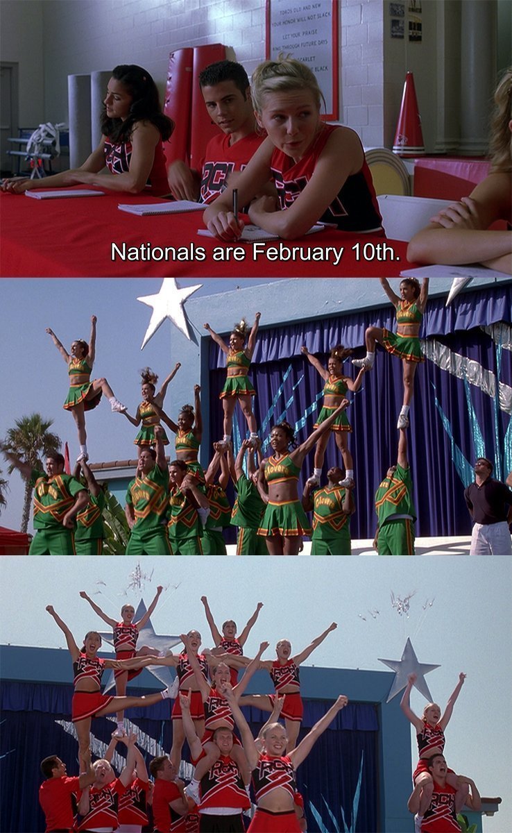 CineCalendar's tweet photo. Feb 10th 2000 - The Toros (led by @kirstendunst) faced off against the Clovers (led by @itsgabrielleu) at the national cheerleading competition.

📽️📅 Bring It On (2000) https://t.co/23M4dwJ8Hi