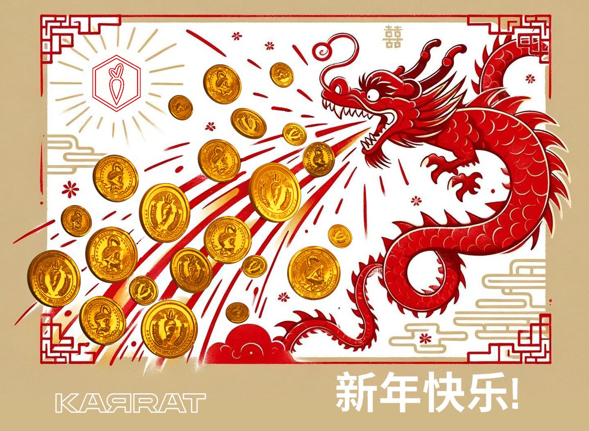 karratcoin's tweet photo. Happy Lunar New Year

Welcome the year of The Dragon and the year of The KARRAT... peace and prosperity to all! 🐉🥕 https://t.co/5BXNzR31Fv