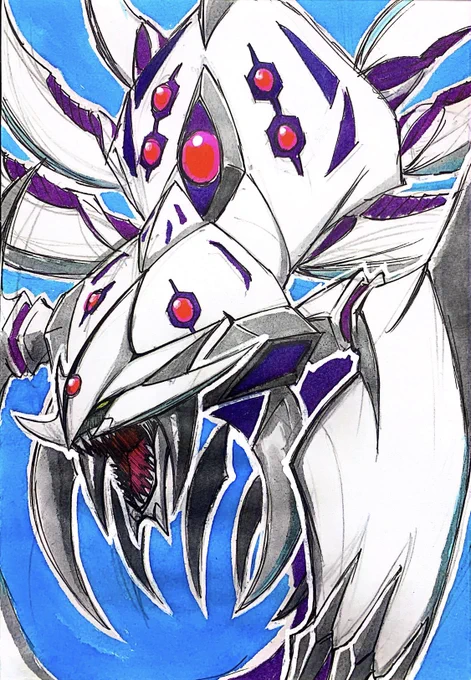 #遊戯王OCG深夜の真剣お絵かき60分一本勝負 水属性  No.37 希望織竜スパイダー・シャーク