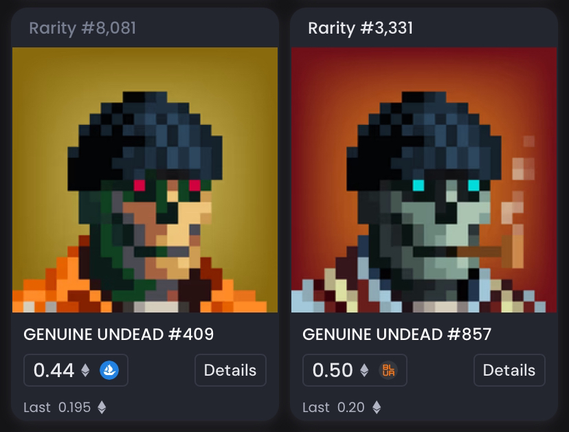 Yesterday 333x #GenuineUndead were swept and vaulted but not a single one wears a watch cap. 
Just two listed for sale and diamond hands are holding the rest. 

#GenuineUndead 
#WatchersGU