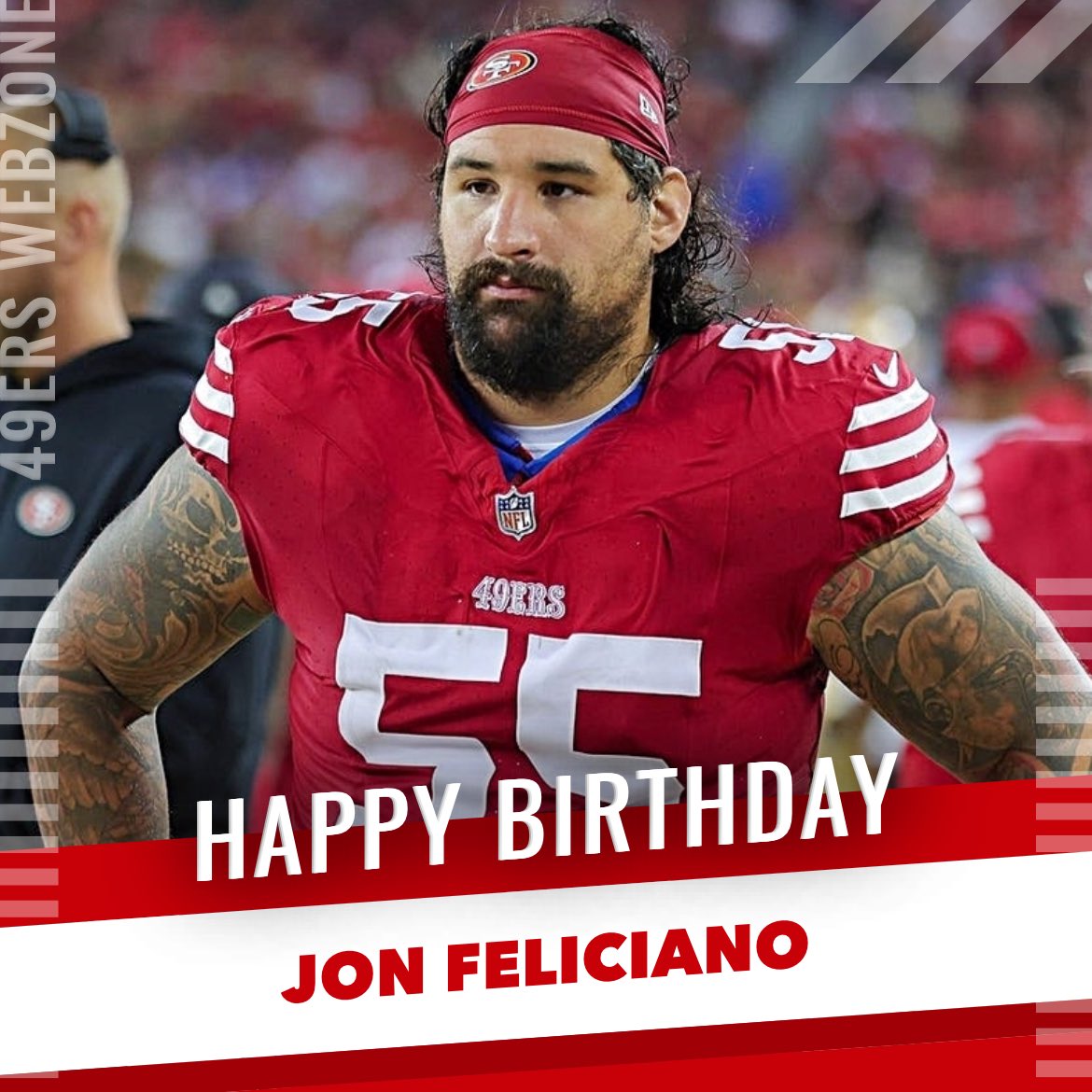 49erswebzone's tweet photo. Happy birthday to #49ers OL @MongoFeliciano! 🎂🥳 https://t.co/9dVTi7DGqM