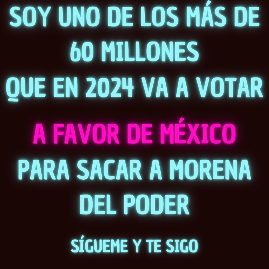 ¡Sábado de seguidores!

¿Quién se suma?

¡A seguirnos todos!

A sacar al #NarcoPresidenteAMLO  y a su #NarcoCandidataClaudia