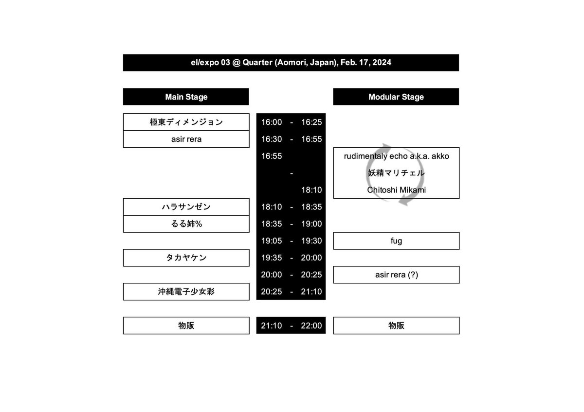 shizuki_143cm's tweet photo. #WA26 の興奮も冷めやらぬままですが、来週2/17(土)は同じく青森Quarterさんにて #elexpo03 が開催されます。
asir reraは2回出番がありますが、全く異なる内容をお届け。
asir rera(?)の(?)が一体何になるのか。
ぜひあなたの目と耳で確かめてください。
⬇️ご予約⬇️
https://t.co/qk2jOccPyz https://t.co/ZHtNtH6rED