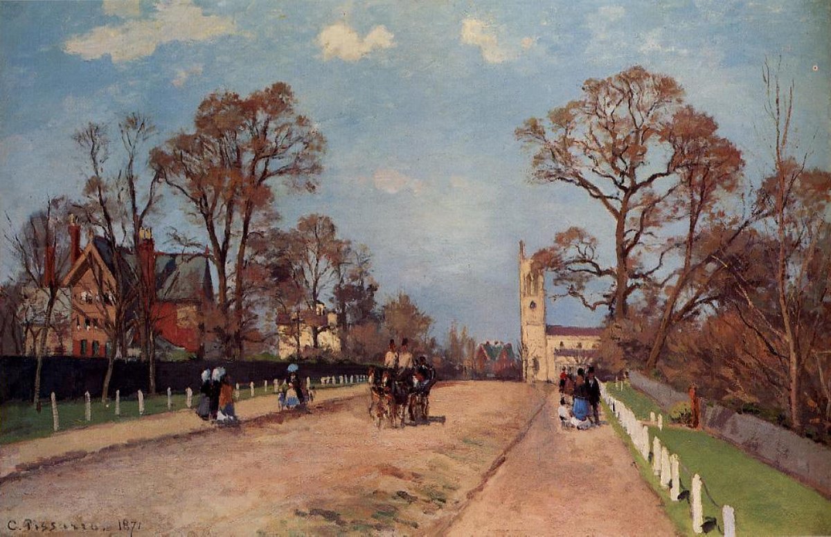 CllrCurran's tweet photo. One of the #Sydenham #Labour teams out and about on the #LabourDoorstep today. Couldn't resist emulating #CamillePissarro's famous painting hanging in the #NationalGallery! Thanks to all who came today. https://t.co/d1zA2PQTtp
