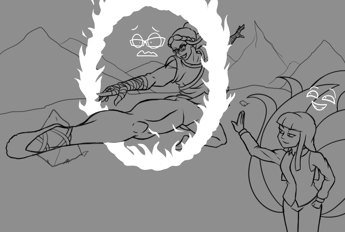 WeissKruz's tweet photo. Did y'all think I was done? No.

Y'all know @FighterCarlie, right? Well, she and Alba(mine) have a fun student-teacher relationship. Look at them, having fun training together!

Art by best friend @clawsome https://t.co/jbD4YIAG1x