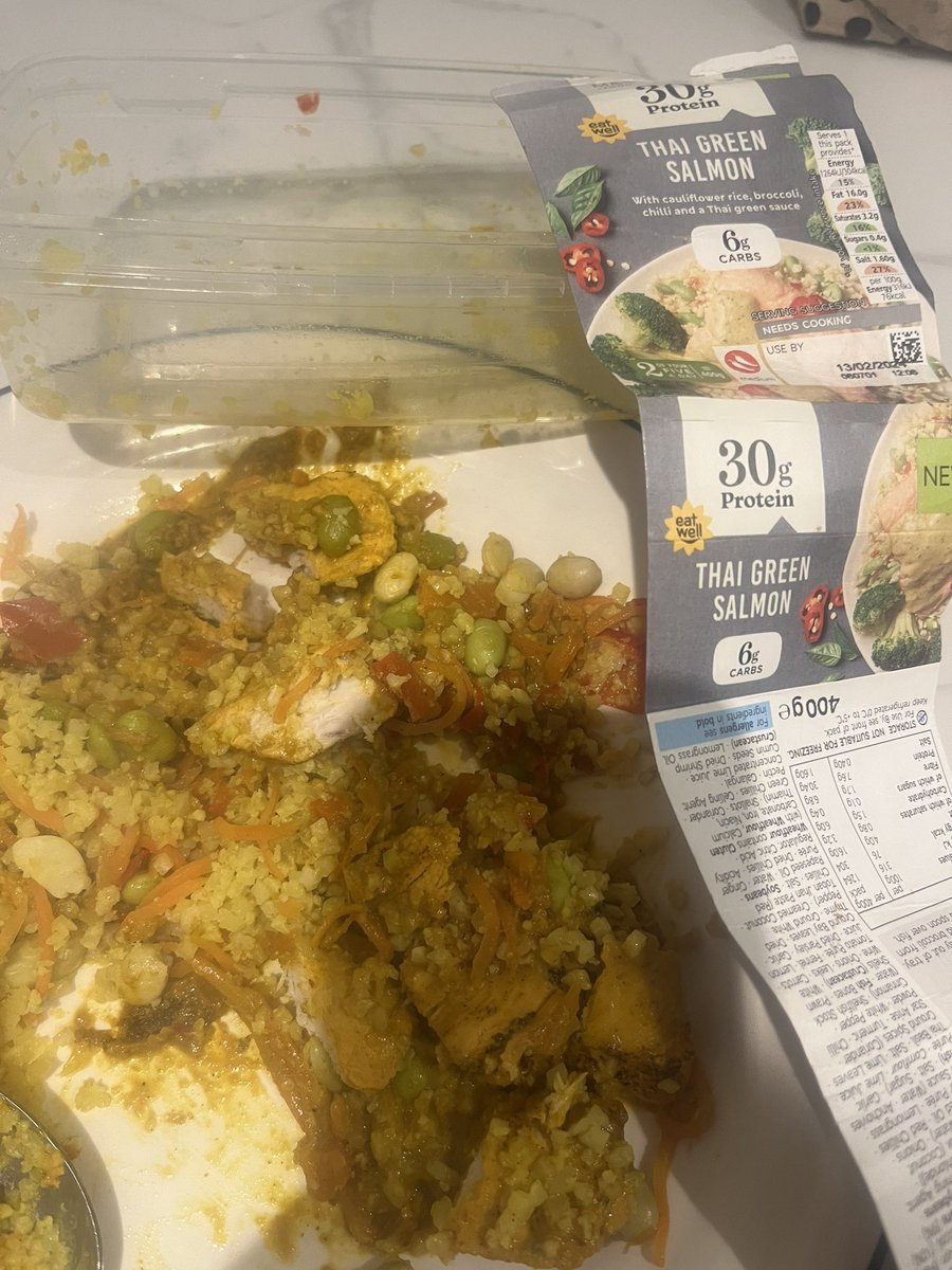 tallyism's tweet photo. @marksandspencer bought a Thai salmon dish…so imagine my surprise when opened and ready to eat it was actually chicken? I’m a pescatarian. Picture attached. Pls advise… https://t.co/RH3oiK0JKT
