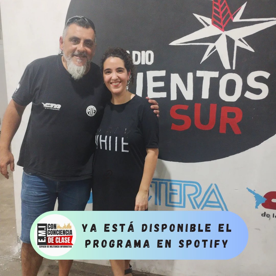 EMIccc_radio's tweet photo. 📣 Escuchanos donde y cuando quieras!
🖤 Ya está disponible el segundo programa en #Spotify!
#EspacioDeMilitanciaInformativa #EMIconconcienciadeclase
#DNU #LeyÓmnibus #LaPatriaNoSeVende #Malvinas #CuestionMalvinas #Soberania #AgendaMalvinas https://t.co/YJ9N6jLAEX