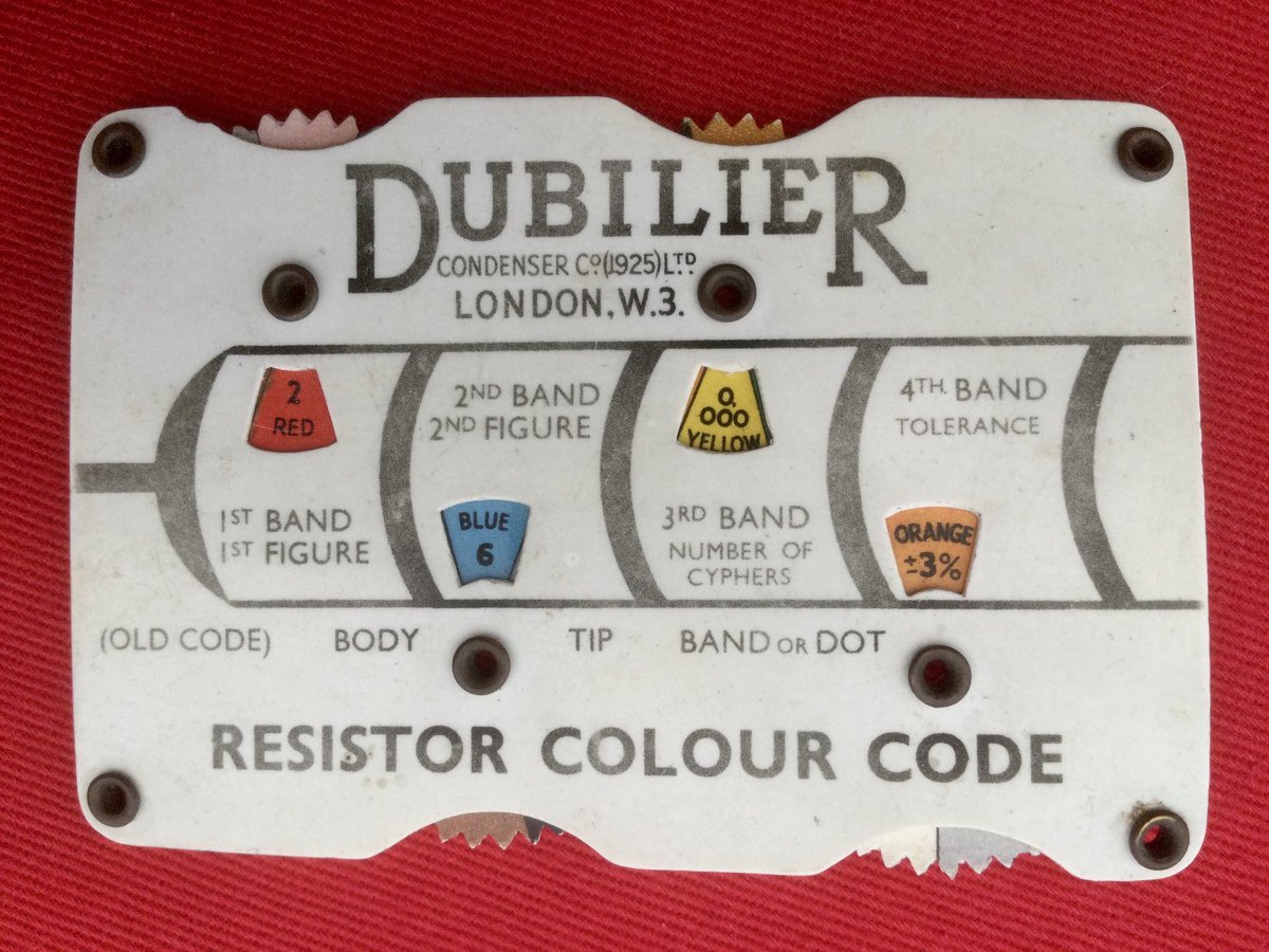 StructEngJim's tweet photo. Attic find #2 - My grandfather’s vintage resistor colour code calculator.  Cleaned up nicely! https://t.co/chkkQOT4Z0