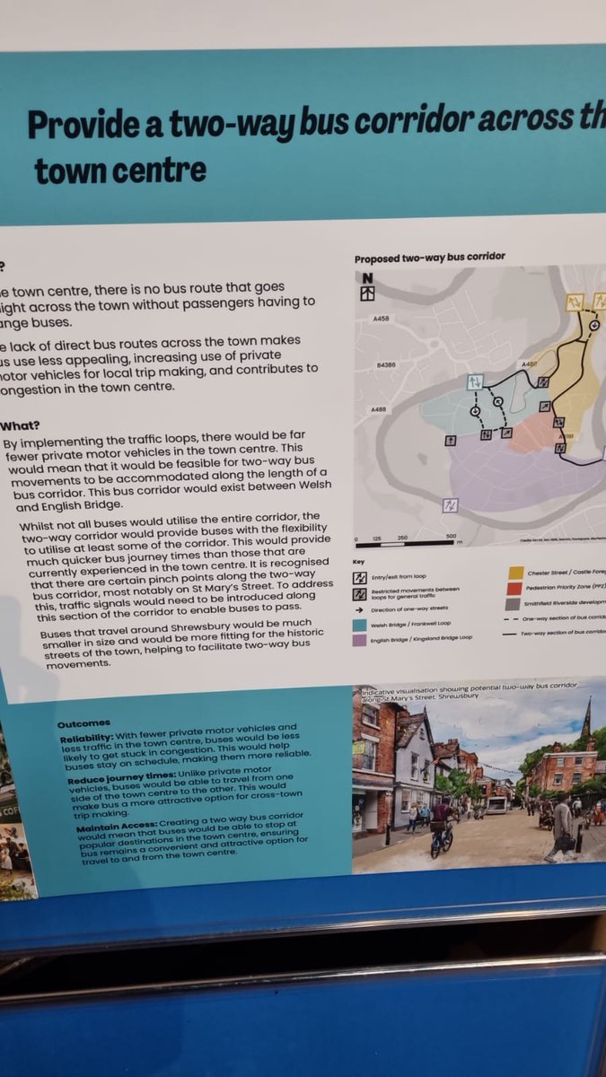 Visited the movement strategy consultation for #Shrewsbury at St Mary's Church today. Refreshing to hear that the strategy isn't dependent on the NWRR! Do go along and feed in: newsroom.shropshire.gov.uk/2023/03/shrews…