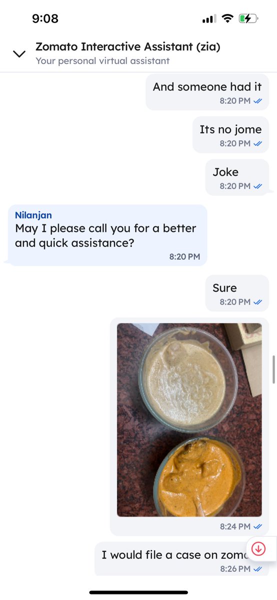 parth_cham's tweet photo. I am attesting all the screenshots of #zomato conversation. These people at #Zomato  play with peoples sentiments and religious believes . They sent me chicken when i ordered pure veg. https://t.co/kKdq5RJUGG