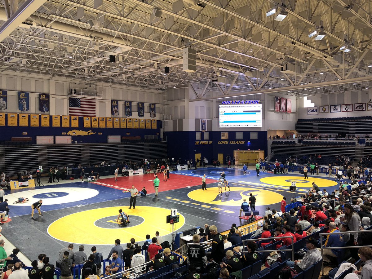 Great to be back in the 516 @HofstraU watching the best in the County compete on the mats #ROAD2ST4GG @_SCFootball