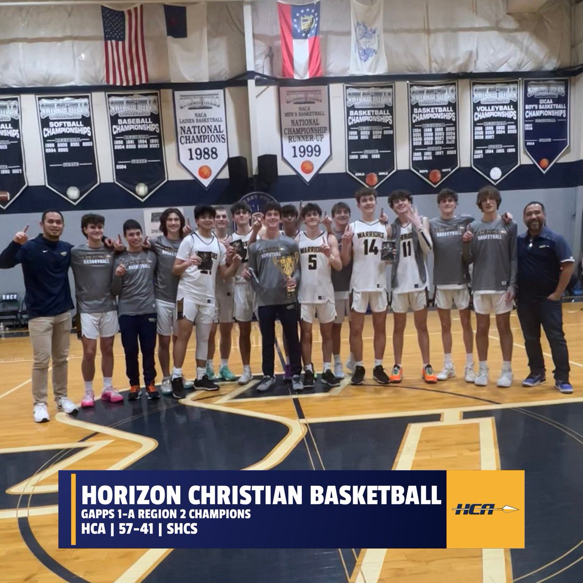 Your <a href="/GAPPSchools/">GAPPS</a> Region 2 I-A Champs 🏆!! Last time HCA won a region Title was in 2016!  Up next… STATE! 

#StayTuned #GoWarriors