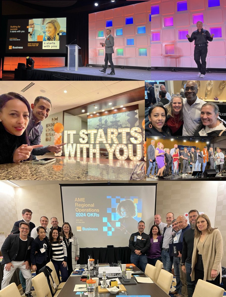 AichaJanan's tweet photo. That’s a wrap for the Americas Sales Kickoff 2024 in Dallas led by @SWilliamsTX . The theme this year is “It starts with YOU”, reinforcing that the people of Orange are at the heart of our strategy 💯.
#SKO
#B2B
#ItStartWithYou
#OrangeIsHere https://t.co/jm0rqQ8x2y
