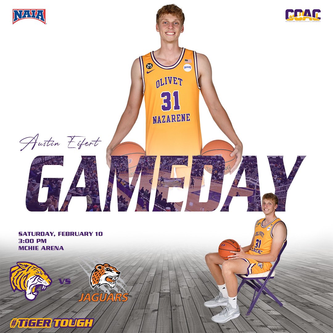 ONUHoops's tweet photo. ⚪️ White Out ⚪️
🚨🔥 ‘23-‘24 Gameday #24
@ONUAthletics @olivetnazarene @ccacsports @NAIAHoopsReport @CascadeHoopTalk @lifeatolivet
🟣🟡🏀 🐅
             
🐯 🆚 @GSUJaguars 
📍: McHie Arena
⌚️: 3:00 PM 
🖥/📊 https://t.co/hAyNe1WG2W
 #TiGERTOUGH https://t.co/jVEvvNdQzC