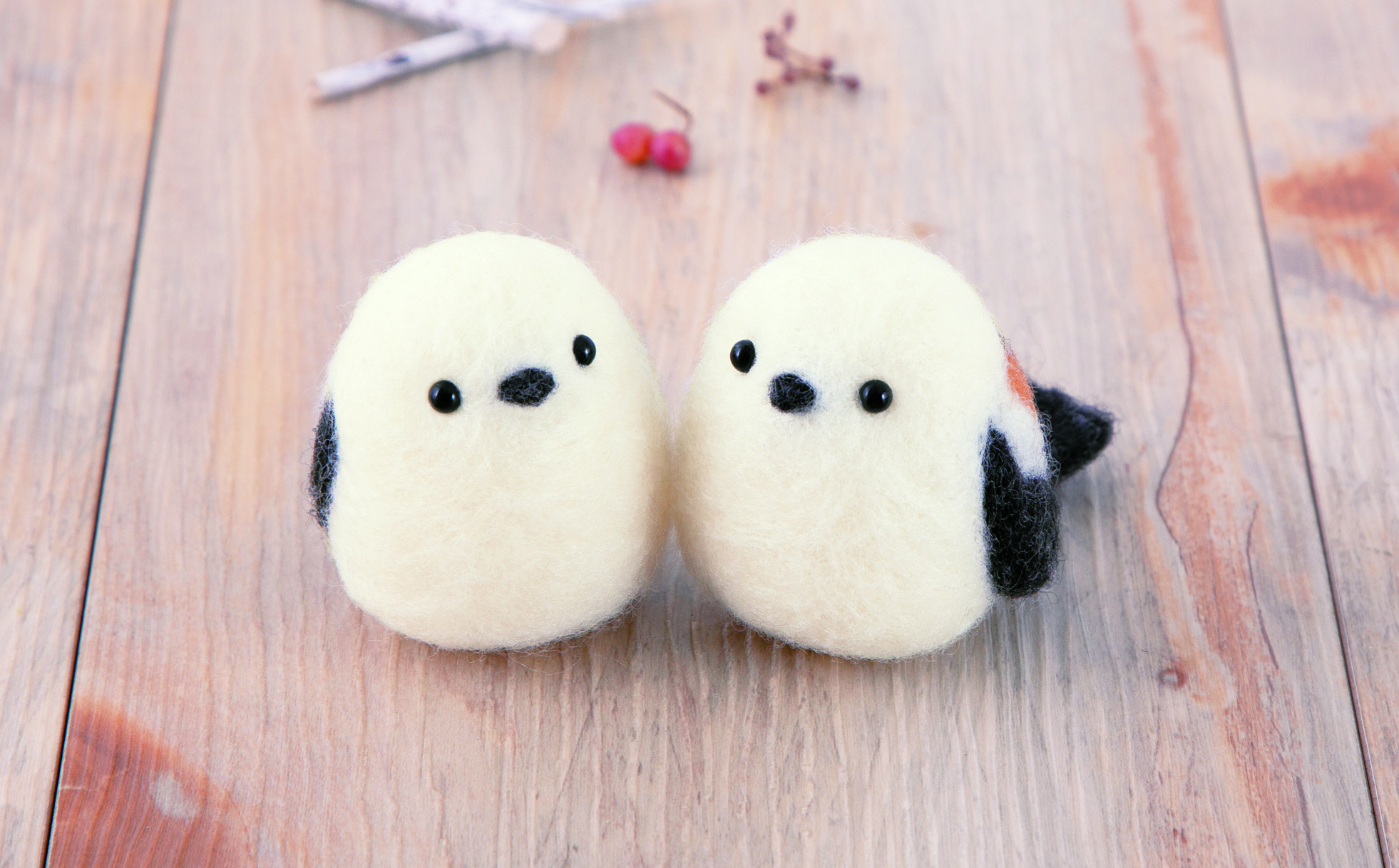 羊毛フェルト。シマエナガ。オーダー専用ページ オーダー制作】羊毛