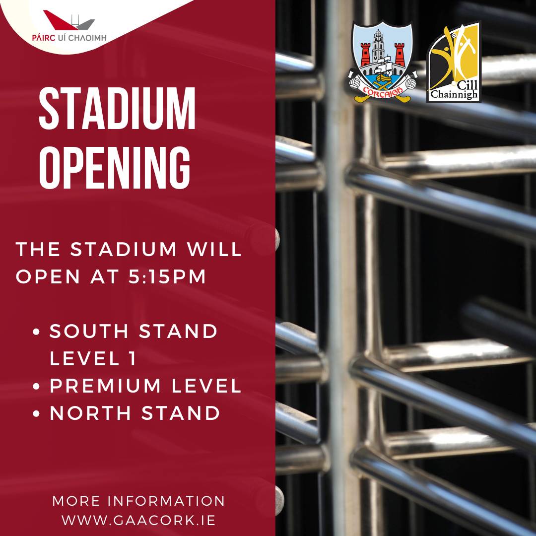 Supervalu Páirc Uí Chaoimh will open at 5:15pm today. Don't forget to purchase your ticket before you arrive. Buy tickets here ⤵️ gaacork.ie/2024/02/09/mat…