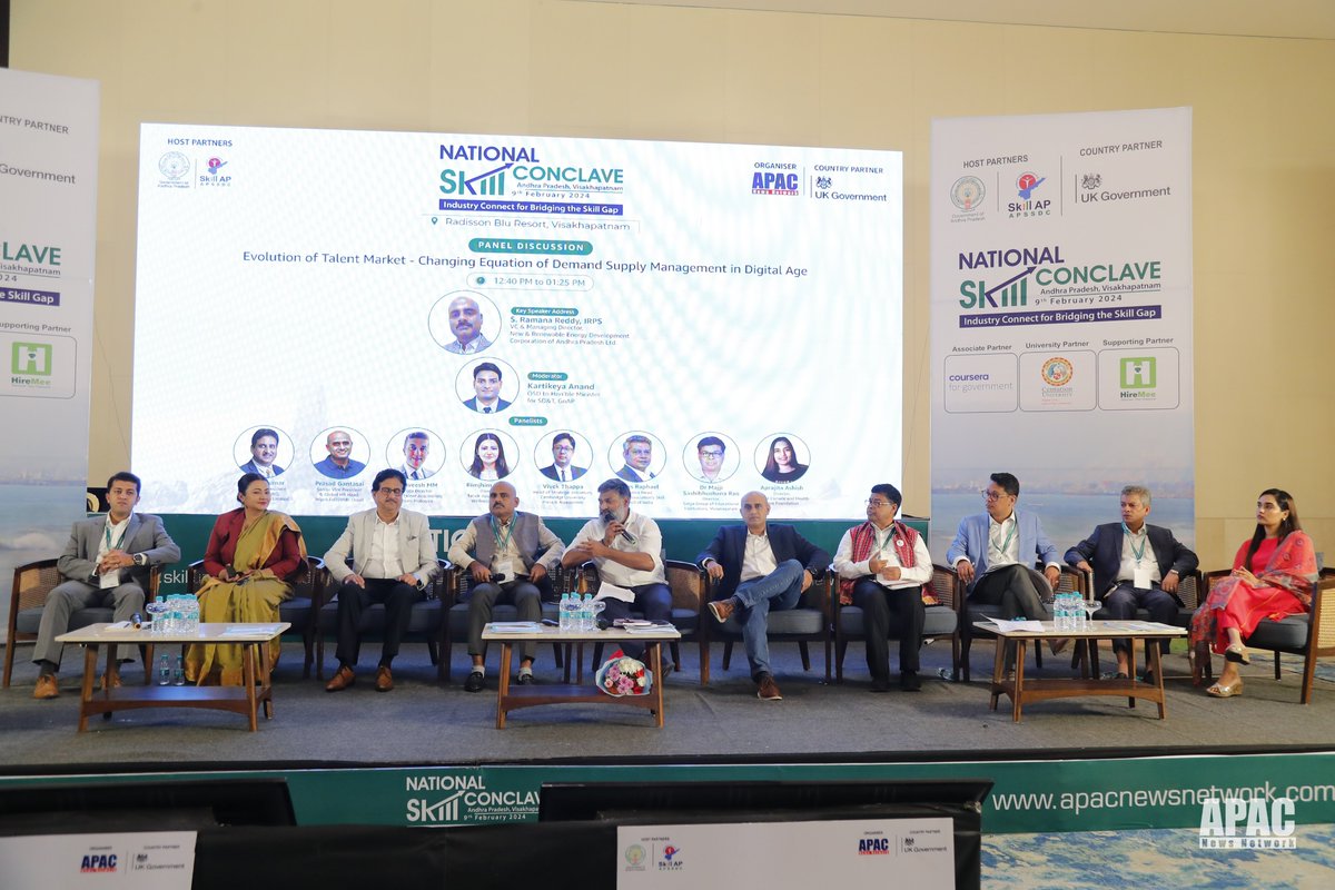 #APACSkill - Panel Discussion on Evolution of Talent Market - Changing Equation of Demand Supply Management in Digital Age at APAC 'National Skill Conclave - AP' hosted by #APSD&amp;T, Govt of AP &amp; <a href="/AP_Skill/">AP Skill Development</a> along with APAC on 9 Feb in Visakhapatnam
#APACEducation #APACHR #APSkill