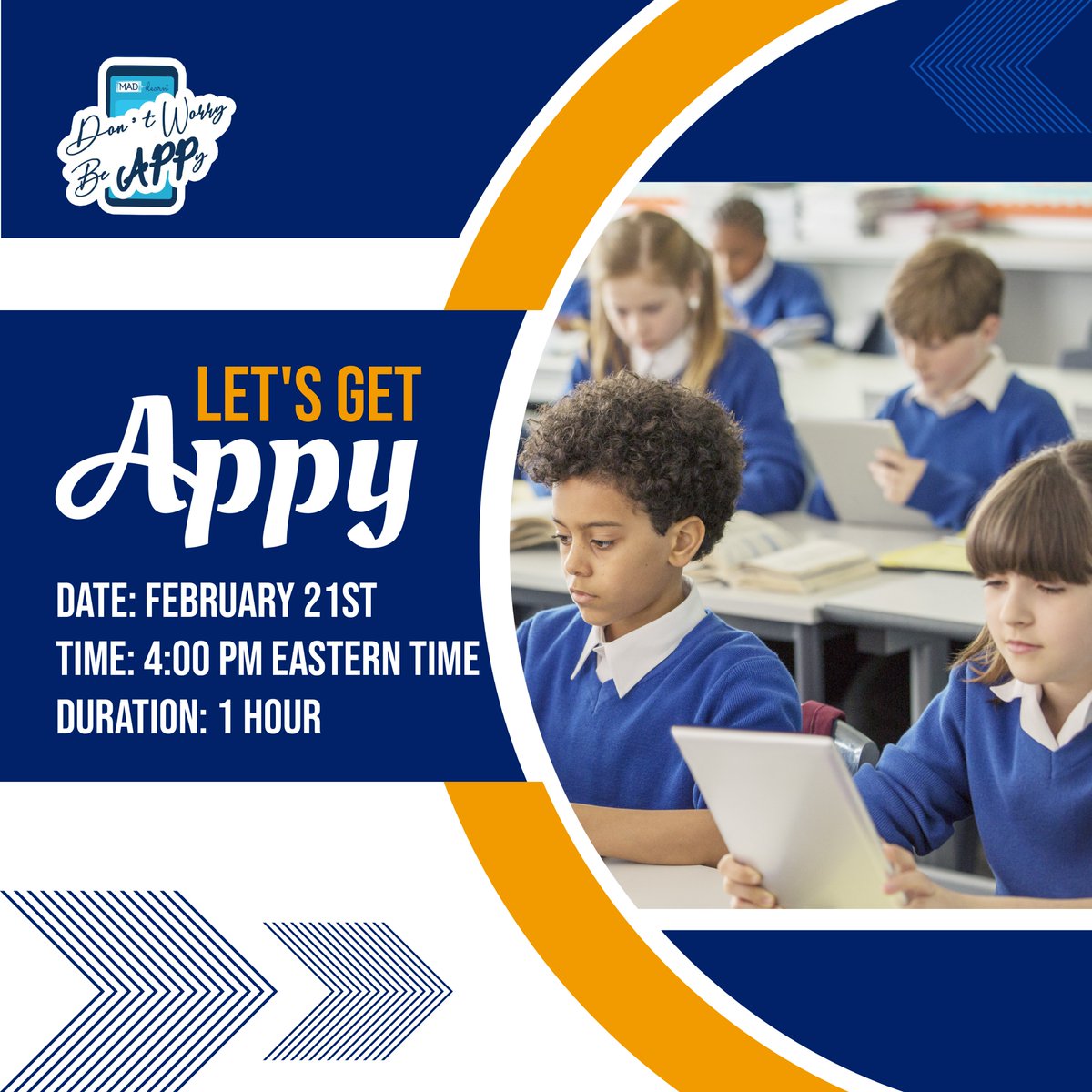 🚀 Embrace the Future of Education: Explore Tomorrow's Vision 🚀 Join us at the 'Let's Get Appy' Workshop 🗓️ Feb 21 🕓 4:00 PM ET for a transformative hour. Dive into #ISTEStandards, champion digital citizenship, and unlock student potential. Ideal for all educators looking to