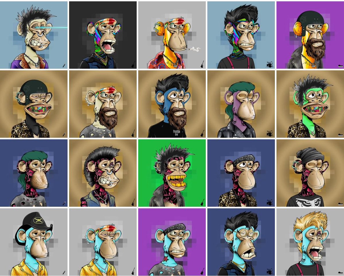 So stoked 😁 4 completed <a href="/pxnkap3/">PXNKAP3</a> bands. My IRL son <a href="/xSaltyc123/">Salty🏴‍☠️</a> did a great job trading us up to these. What now? We are soooo fooookin $BORD @PaddyisBored @msneverbored <a href="/Kanion0x/">Kanion</a> 
Lets Fackin Gooooo 🎸🙌🏻🔥
#PxnkAp3 #BORD