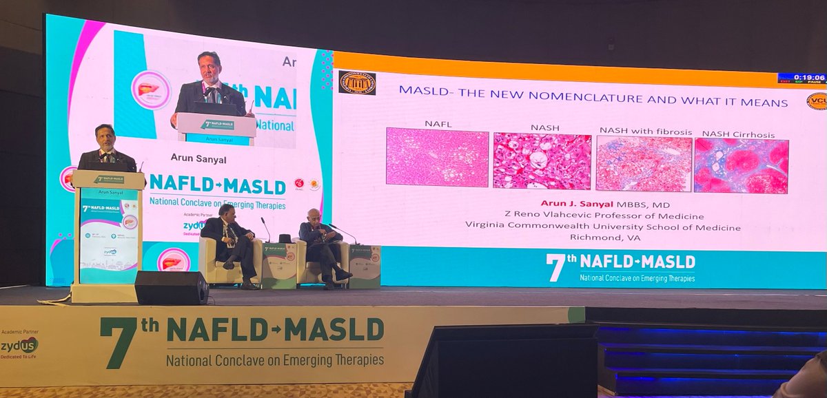 Institute director <a href="/ArunJSanyalVCU/">Arun J. Sanyal</a> giving the keynote address at <a href="/nash24x7/">NASH24x7</a> the 7th edition of the NAFLD ➡️ MASLD Conclave. #livertwitter #NAFLD <a href="/INASL_Liver/">INASL</a>