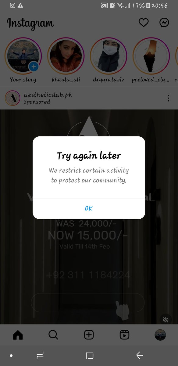 memirana's tweet photo. I was uploading an election update on my private Instagram account story and upload failed. I received this notification. #ElectionResults #وزیراعظم_عمران_خان https://t.co/AQASUFJTS8