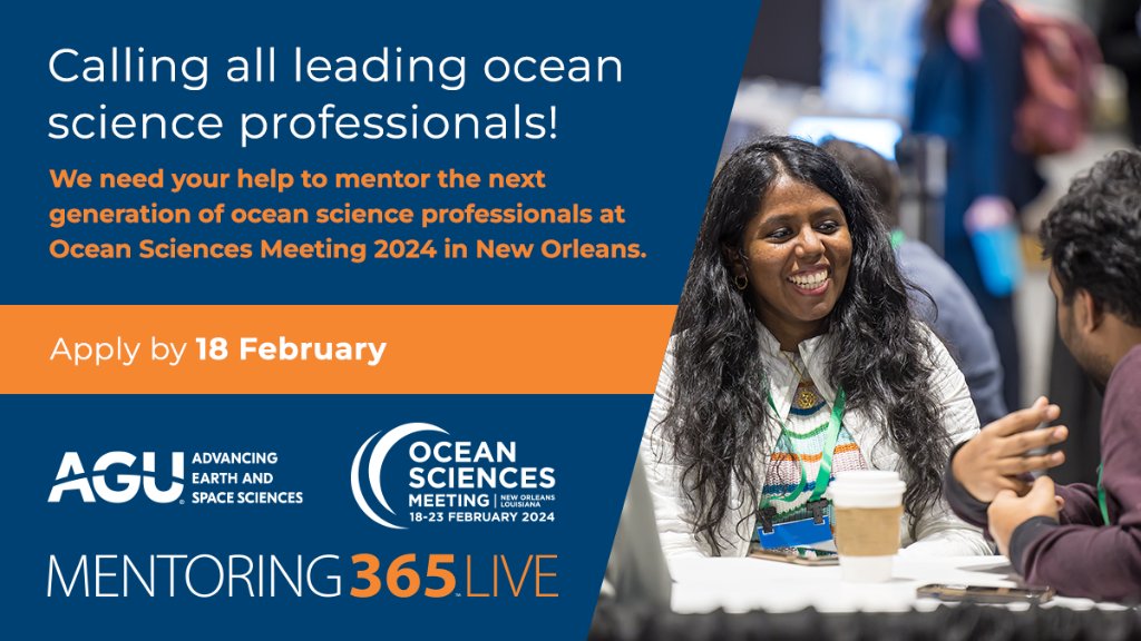 If you are attending the OSM and seeking to inspire the next generation of scientists through mentorship, then you need to join Mentoring365 Live as a mentor! Connect with mentees in-person in New Orleans. Apply by 18 February! lite.spr.ly/6004wKe