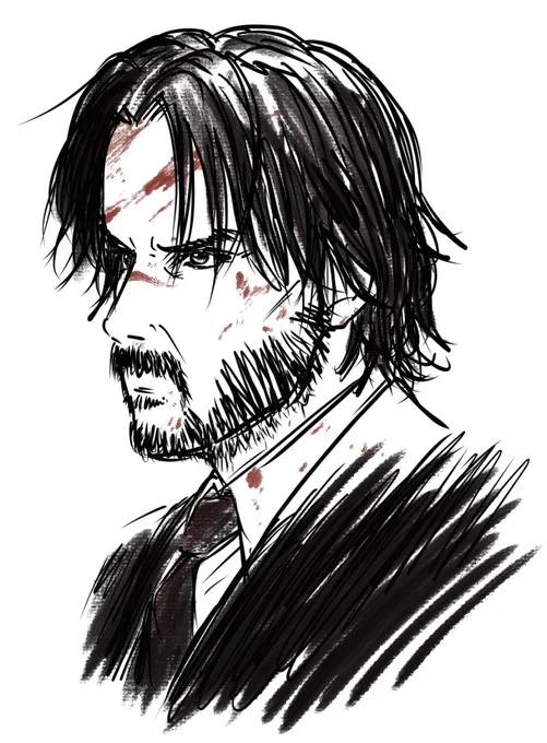 In the オフトゥン落書きはジョン・ウィックでおやすみ〜