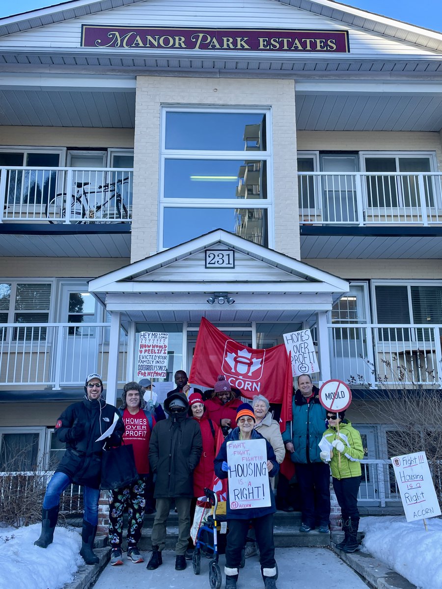 With 90+ signatures in support, ACORN’s Brookmill Gardens Eco-Tenant Union marched down to Manor Park Mgmt’s Office to deliver their open letter addressing Manor Parks' inaction & demands for retrofits, repairs and an end 2 threats of eviction! Sign the open letter! Link in bio!