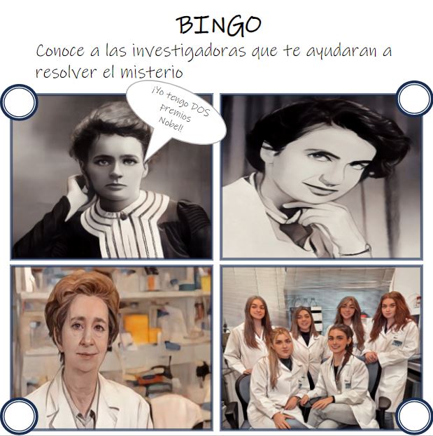 GQAA_MAF's tweet photo. En dichos talleres realizamos un bingo en el cuál se presentaron algunas de las científicas más reconocidas de la historia así como la caricatura de nuestra propia imagen. ¡Los pequeños lo pasaron genial! https://t.co/A3xe4E3caG