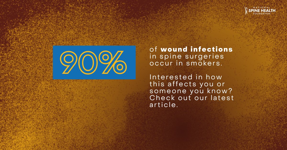 SpineHealthFdn's tweet image. #GlobalSpineJournal reports that smokers are more prone to back pain and #SpinalDisc problems. #Smoking aggravates neck and lower back disc degeneration and complicates spinal surgeries.

Curious about the impact? Read our latest article: spinehealth.org/article/smokin…