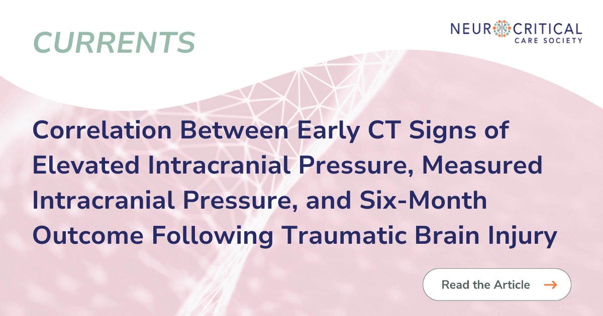 Neurocritical Care Society (@neurocritical) on Twitter photo What is the correlation between early computed tomography (CT) signs of elevated intracranial pressure, measured intracranial pressure & 6-month outcomes following #TBI? <a href="/Sanjeev_neuro/">Sanjeev Sivakumar MD</a> details the findings of this recent analysis on Currents: ow.ly/bRfz50Qz0Bw What is the correlation between early computed tomography (CT) signs of elevated intracranial pressure, measured intracranial pressure & 6-month outcomes following #TBI? <a href="/Sanjeev_neuro/">Sanjeev Sivakumar MD</a> details the findings of this recent analysis on Currents: ow.ly/bRfz50Qz0Bw