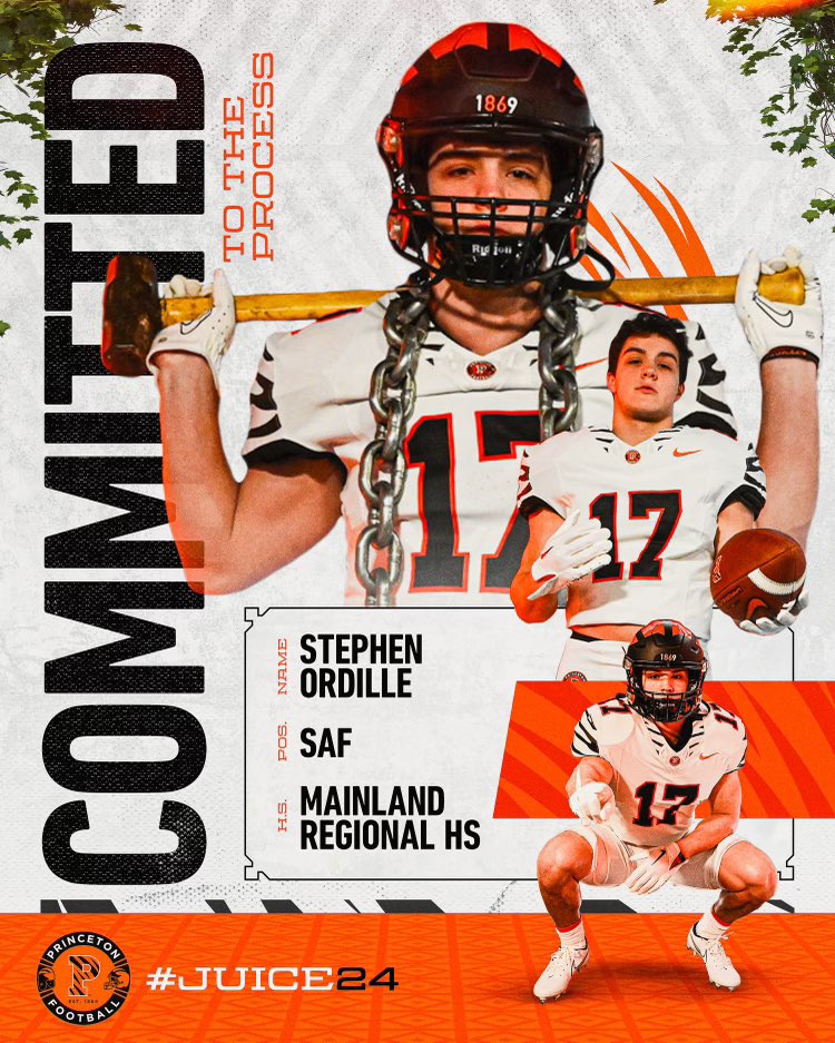 I am blessed and excited to announce my commitment to the admissions process at Princeton University! Thank you to my family, coaches, and teammates! @PrincetonFTBL @CoachBobSurace @Coach_Mende @SVerbit