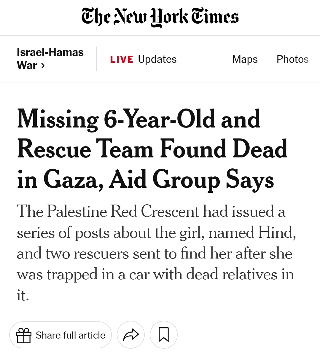 The likes of BBC News, The Guardian, The New York Times, and The Washington Post are also all reporting she has been "found dead."

These people are not "journalists" they are mouthpieces for imperialism.