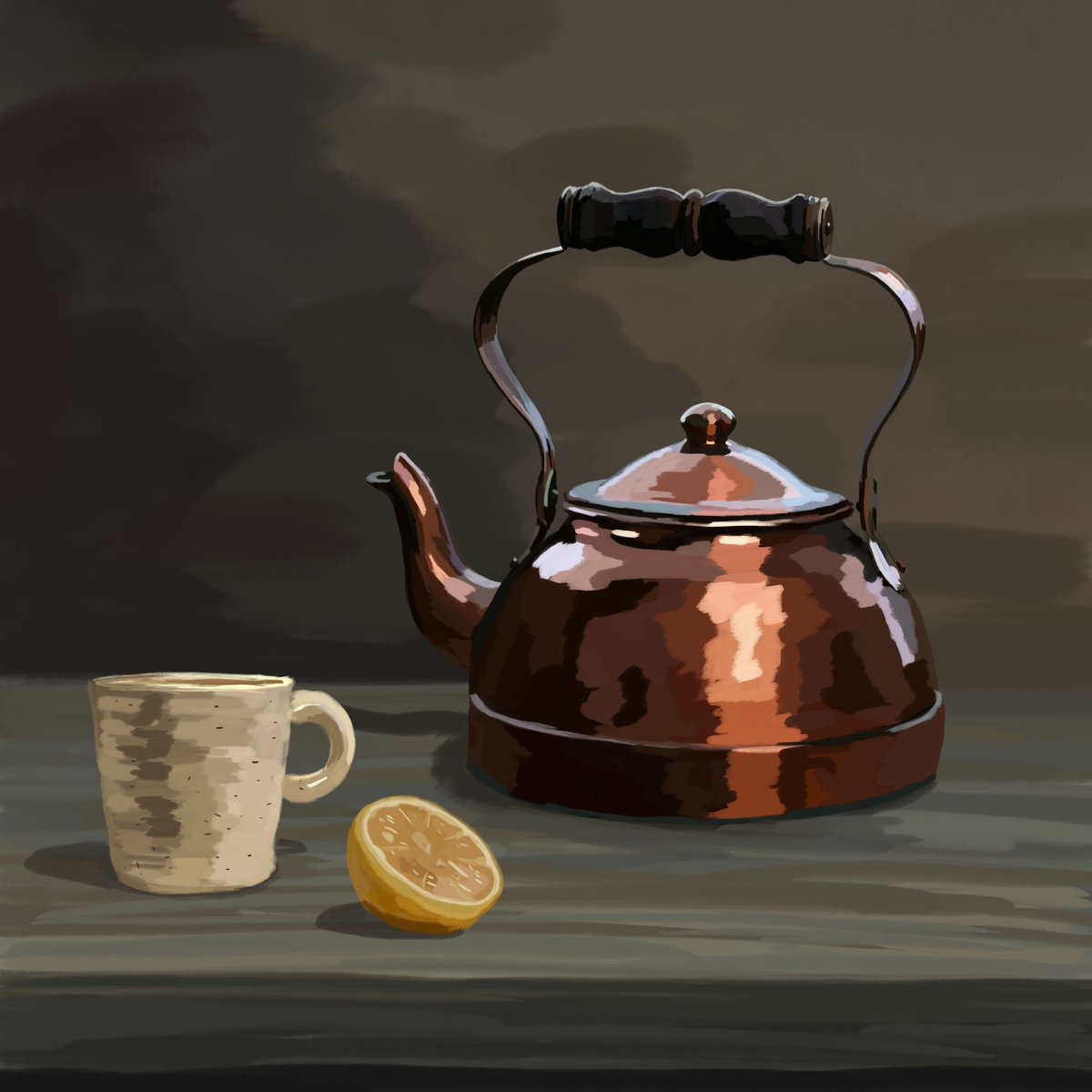 braedencox's tweet photo. gm! I'm feeling a little under the weather today and making myself some hot lemon and honey tea. Probably going to use the same cup that's in this digital drawing too. The tea pot I use is a little more modern.
https://t.co/w3kSxPWA3u
bn: 0.25 sol https://t.co/FSIqWqjKDX