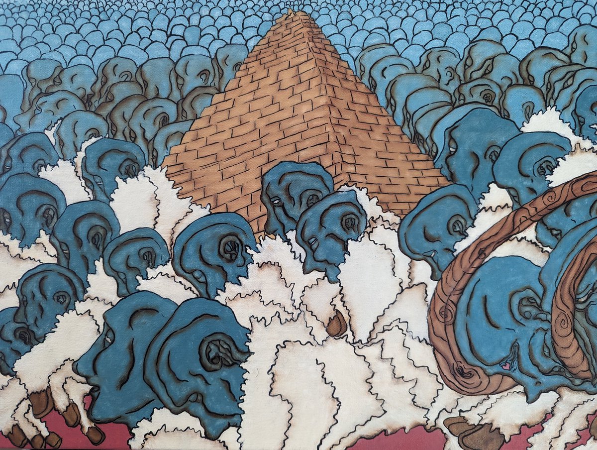 RayMCarney's tweet photo. Process
Oil on canvas
Detail shot
Depth
Wip
Line work
#skin
#wip
#terpenoid
#oils
#facemelt
#followerfollowing
#acidpop
#tasty
#oilpainting
#illustration
#lines
#pyramids
#gods
#mayan
#Acidpop
#pink
#head
#illustration
#pan
#time
#akiracoat https://t.co/dzO2XiMKhM