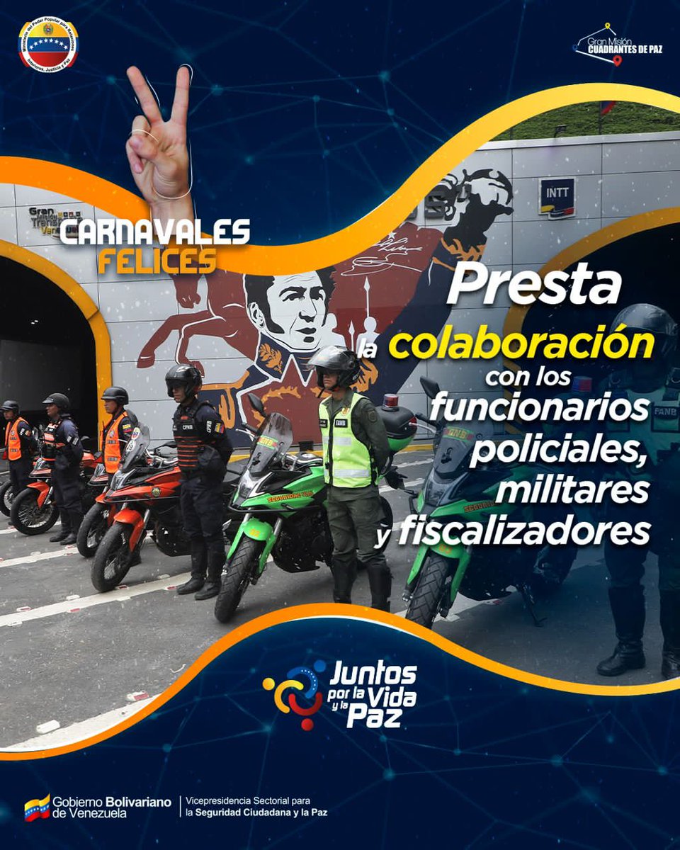 Los órganos de seguridad ciudadana están desplegados como garantía de paz, de tranquilidad, convivencia pacífica y solidaria, así como de respeto a la autoridad. #JuntosPorLaVidayLaPaz