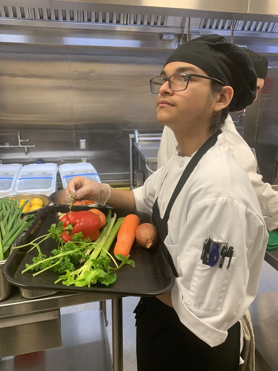 Culinary students competing today @SkillsUSATX District. #hctcready #emsproud